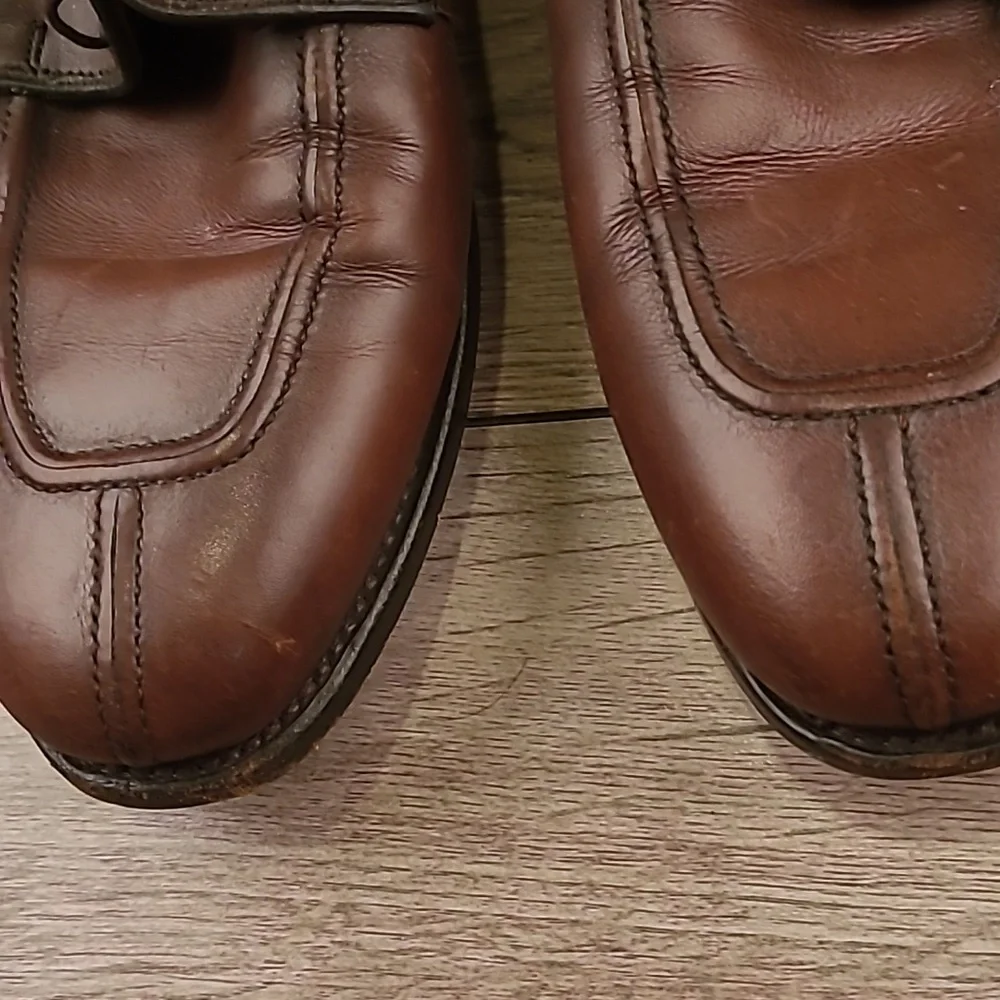 ALLEN EDMONDS Hancock Dark Brown Leather Sz‎ 11.5 D Mens Split Toe Dress Shoes